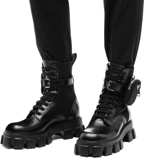 prada ankle pouch combat boots dupe|Prada look alike boots.